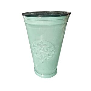 Starbucks recycled green glass tumbler grande
